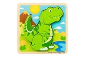 Baby Spielzeug - Bigjigs Wooden Shape Puzzle T-Rex - 4 pcs. - 38036