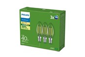LED-Birnen - Philips LED-Lampe Ultra Efficient B35 2,3W/827 (40W) Clear 3-pack E14 - 929003800793
