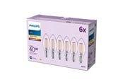 LED-Birnen - Philips LED-Lampe B35 3,4W/827 (40W) Clear 6-pack E14 - 929004589663