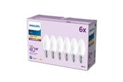 LED-Birnen - Philips LED-Lampe B35 3,4W/827 (40W) Frosted 6-pack E14 - 929004589763