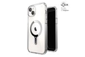 Handys - Cover & Cases - Speck Presidio Perfect-Clear ClickLock & Magsafe - iPhone 15 Plus / iPhone 14 Plus Case - Clear / Chrome Finish / Serene Silver - 150457-3199