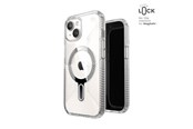 Handys - Cover & Cases - Speck Presidio Perfect-Clear Grip ClickLock & MagSafe - iPhone 17e / 16e / 15 / 14 / 13 Case - Clear / Chrome Finish / Serene Silver - 150443-3199