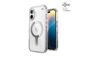 Handys - Cover & Cases - Speck Presidio Perfect-Clear ClickLock & MagSafe - iPhone 16 Case - Clear / Chrome Finish / Serene Silver - 150691-3199