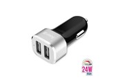 Handys - Adapter und Ladegeräte - CRONG Power Car Charger 24W - Car charger 2xUSB 2.4A - aluminum - CRG-PWRC-USB24-ALU