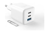 Handys - Adapter und Ladegeräte - FIXED Super Fast Mini Charger 65W 2xUSB-C PD + USB-A White - FIXCG65M-2C1A-WH