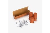Brettspiele - Stanlord 5 Stk. Würfelbecher braun und 25 Würfel in einer smarten Tasche. - 6951395