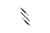 Audio Kabel - FIXED Audio 2x3.5mm Gold-plated Flat Cable 1m Black - FIXM-AUX-BK