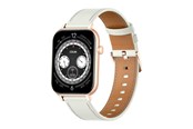 Smartwatches, Pulsuhren, Sportuhren & Schrittzähler - Colmi C28 Smartwatch White Leather Strap - C28-white leather