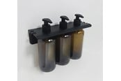 Badezimmerzubehör - Gedy Dreifachhalter für Seifenspender - Mattschwarz - 216014