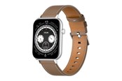 Smartwatches, Pulsuhren, Sportuhren & Schrittzähler - Colmi C28 Smartwatch Brown Leather Strap - C28-silver/brown