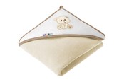Babypflege - Akuku Baby hooded towel 100 x 100 cm ECRU/BEAR - A1252