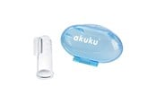 Babypflege - Akuku Silicone toothbrush and gums massager in case BLUE - A0263