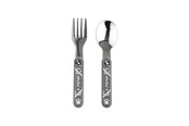 Babypflege - Akuku Stainless steel spoon and fork GREY - A0100