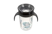 Babypflege - Akuku Non-spill cup 360° 240 ml with dual handle black - A0671