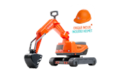 Spiele im Freien - Orange Bagger inkl. Helm Kubota - 808-091