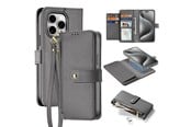 Handys - Cover & Cases - Dux Ducis Lava Leather Case for iPhone 15 Pro - Grey - 6971824163162