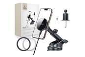 Handys - Adapter und Ladegeräte - Tech-Protect mm15W-V10 Magnetic MagSafe Car Mount for Cockpit / Windshield / Air Vent - Black - 5906302362417