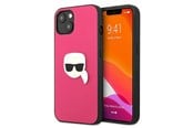 Handys - Cover & Cases - Karl Lagerfeld Leather Ikonik Karl's Head Metal Case for iPhone 13 mini - Pink - 3666339028572