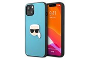 Handys - Cover & Cases - Karl Lagerfeld Leather Ikonik Karl's Head Metal Case for iPhone 13 mini - Blue - 3666339028619