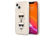 Handys - Cover & Cases - Karl Lagerfeld Glitter Karl's & Choupette Head Case for iPhone 13 mini - Gold - 3666339028855