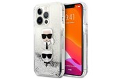 Handys - Cover & Cases - Karl Lagerfeld Liquid Glitter Karl&Choupette Head case for iPhone 13 Pro Max - silver - 3666339028923