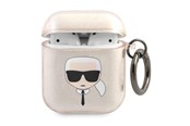 Handys - Anderes Zubehör - Karl Lagerfeld Glitter Karl's Head Case for AirPods 1/2 - Gold - 3666339030346