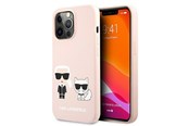 Handys - Cover & Cases - Karl Lagerfeld Silicone Ikonik Karl&Choupette MagSafe Case for iPhone 13 Pro Max - Light Pink - 3666339035150