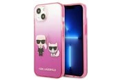 Handys - Cover & Cases - Karl Lagerfeld Gradient Ikonik Karl&Choupette Case for iPhone 13 mini - Pink - 3666339049201