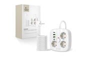 Handys - Adapter und Ladegeräte - Tech-Protect PCS3X4 Power Strip 3 AC Outlets 2xUSB-A 2xUSB-C 200 cm - White - 5906302363421