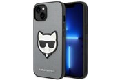 Handys - Cover & Cases - Karl Lagerfeld Saffiano Choupette Head Patch case for iPhone 14 - silver - 3666339076993