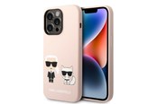 Handys - Cover & Cases - Karl Lagerfeld KLHMP14XSSKCI iPhone 14 Pro Max 6.7" hardcase light pink/light pink Silicone Karl & Choupette Magsafe - 3666339078140