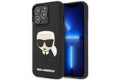Handys - Cover & Cases - Karl Lagerfeld KLHCP14LKH3DBK iPhone 14 Pro 6.1 "black / black hardcase 3D Rubber Karl`s Head - 3666339086466