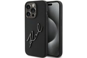 Handys - Cover & Cases - Karl Lagerfeld Silicone Karl Script case for iPhone 15 Pro - black - 3666339168179