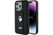 Handys - Cover & Cases - Karl Lagerfeld Gripstand Saffiano Choupette Pins case for iPhone 15 Pro Max - black - 3666339207465