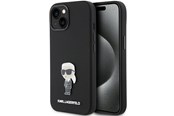 Handys - Cover & Cases - Karl Lagerfeld Silicone Ikonik Metal Pin case for iPhone 15 Plus / 14 Plus - black - 3666339166007