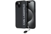 Handys - Cover & Cases - Karl Lagerfeld Saffiano Rhinestones & Charm case for iPhone 15 / 14 / 13 - black - 3666339257965