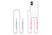 Handys - Anderes Zubehör - Tech-Protect Flexair Chain MagSafe Case for iPhone 16 - Clear + 2 Lanyards (Pink & Gray) - 5906302380206