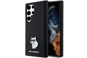 Handys - Cover & Cases - Karl Lagerfeld Silicone Choupette Metal Pin case for Samsung Galaxy S24 Ultra - black - 3666339259198