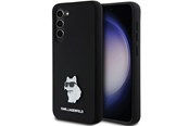 Handys - Cover & Cases - Karl Lagerfeld Silicone Choupette Metal Pin case for Samsung Galaxy S24+ - black - 3666339259181