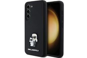 Handys - Cover & Cases - Karl Lagerfeld Silicone Karl&Choupette Metal Pin case for Samsung Galaxy S24 - black - 3666339259143