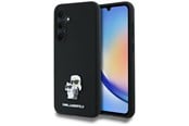 Handys - Cover & Cases - Karl Lagerfeld Silicone Karl&Choupette Metal Pin case for Samsung Galaxy A35 - black - 3666339259525