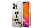 Handys - Cover & Cases - Karl Lagerfeld Liquid Glitter Karl&Choupette Head Case for iPhone 13 Pro Max 6.7" - Gold - 3666339028961