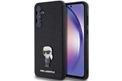 Handys - Cover & Cases - Karl Lagerfeld Fixed Glitter Ikonik Logo Metal Pin case for Samsung Galaxy A55 - black - 3666339259495