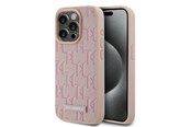Handys - Cover & Cases - Karl Lagerfeld Leather Monogram Metal Logo case for iPhone 15 Pro - pink - 3666339253929