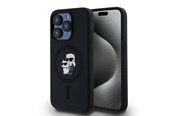 Handys - Cover & Cases - Karl Lagerfeld Silicone Karl&Choupette MagSafe case for iPhone 15 Pro - black - 3666339254063