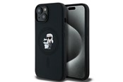 Handys - Cover & Cases - Karl Lagerfeld Silicone Karl&Choupette MagSafe case for iPhone 15 Plus / 14 Plus - black - 3666339254056