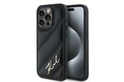 Handys - Cover & Cases - Karl Lagerfeld Diagonal Quilted Script case for iPhone 13 Pro Max - black - 3666339252175