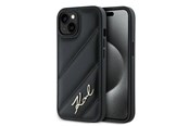 Handys - Cover & Cases - Karl Lagerfeld Diagonal Quilted Script case for iPhone 15 Plus / 14 Plus - black - 3666339252236