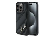 Handys - Cover & Cases - Karl Lagerfeld Diagonal Quilted Script case for iPhone 15 Pro Max - black - 3666339252250