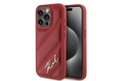 Handys - Cover & Cases - Karl Lagerfeld Diagonal Quilted Script case for iPhone 15 Pro - red - 3666339252380